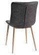 Eriksen - Dark Grey Faux Leather Chairs with Grey Rustic Oak Effect Legs (Pair) from Style Our Home