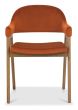 Camden Rustic Oak Upholstered Arm Chair in a Rust Velvet Fabric (Pair) by Bentley Designs | Style Our Home