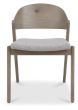 Vega Grey Oiled Oak Ply Back Chair - Grey Fabric (Pair) by Bentley Designs | Style Our Home