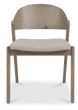Vega Grey Oiled Oak Ply Back Chair - Grey Bonded Leather (Pair) by Bentley Designs | Style Our Home