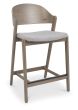 Vega Grey Oiled Oak Bar Stool - Grey Fabric (Single) by Bentley Designs | Style Our Home