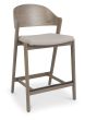 Vega Grey Oiled Oak Bar Stool - Grey Bonded Leather (Single) by Bentley Designs | Style Our Home