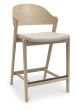 Vega Scandi Oak Bar Stool - Ivory Bonded Leather (Single) by Bentley Designs | Style Our Home