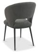 Luca - Grey Fabric Chair with Matt Black Legs (Pair) by Bentley Designs | Style Our Home