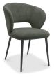 Luca - Green Fabric Chair with Matt Black Legs (Pair) by Bentley Designs | Style Our Home