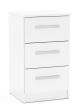 Lynx White 3 Drawer Bedside