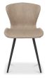 Garcia - Stone Vintage Faux Leather Chair with Black Legs (Pair)