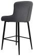 Rubens - Grey Boucle Fabric Bar Stool with Black Legs (Pair)