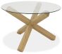 Turin Glass 4 Seater Table - Light Oak Legs & 4 Dali Grey Velvet Chairs by Bentley Designs | Style Our Home