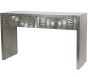 Coco Silver Embossed Metal Console by Libra Designs | Style Our Home