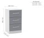 Lynx White Grey 3 Drawer Bedside