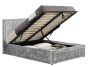 Hannover 4' Small Double Ottoman Bed in Steel Crushed Velvet