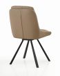 Monteley Mink Leather Effect Swivel Dining Chair – Black Metal Tapered Legs (2pk)