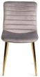 Rothko Upholstered Grey Velvet Chair with Matt Gold Plated Legs (Pair) - Style Our Home