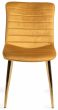 Rothko Upholstered Mustard Velvet Chair with Matt Gold Plated Legs (Pair) - Style Our Home