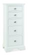 Hampstead White 5 Drawer Tall Chest