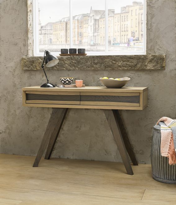 Bentley Designs Cadell Aged Oak Console Table With Drawer 