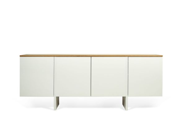 Edge Sideboard Oak (Veneer) Pure White (Matte) Finish