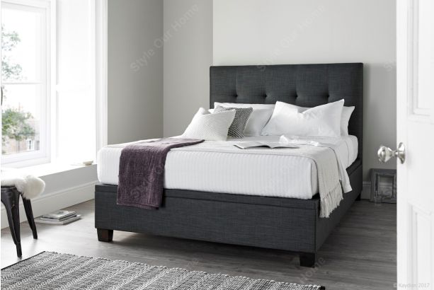 Walkworth Upholstered Ottoman Superking Bed - Grey