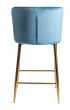 Upholstered Blue Velvet Diamond Bar Stool with Gold Frame (Pair)