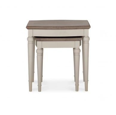 Montreux Soft Grey & Washed Oak Nest of Lamp Table - Style Our Home