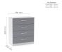 Lynx White Grey 4 Drawer Chest