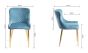 Upholstered Blue Velvet Diamond Chair with Gold Frame (Pair)