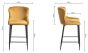 Upholstered Mustard Velvet Diamond Bar Stool with Black Frame (Pair)