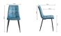 Upholstered Blue Velvet Chair with Black Frame (Pair)