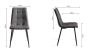 Dansk Scandi Oak 6 Seater Dining Table & 6 Mondrian Dark Grey Faux Leather Chairs with Sand Black Powder Coated Legs - Style Our Home