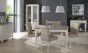 Montreux Grey Washed Oak & Soft Grey 4-6 Seater Table & 4 Upholstered Chairs in Grey Bonded Leather by Bentley Designs | Style Our Home