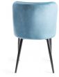 Turin Glass 6 Seater Table - Light Oak Legs & 6 Cezanne Petrol Blue Velvet Chairs - Black Legs by Bentley Designs | Style Our Home