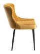 Upholstered Mustard Velvet Diamond Chair with Black Frame (Pair)