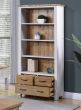 Splash of White - Large Open Bookcase with Drawers