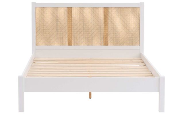 135cm Croxley Rattan Bed White by Birlea | Style Our Home