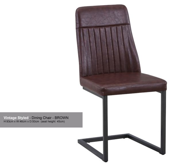 Antiqued Brown Leather Dining Chair (Pack of Two) | Style Our Home