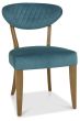 Ellipse Rustic Oak Upholstered Chair - Azure Velvet Fabric (Pair) by Bentley Designs | Style Our Home
