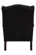 Calvora Black Textured Armchair with Tufted Back