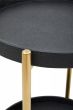 Cardivon Two Tier Black Faux Shagreen Tray Table Trolley