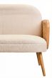 Cevora Ivory Fabric and Cane 2 Seat Sofa with Elm Wood Legs