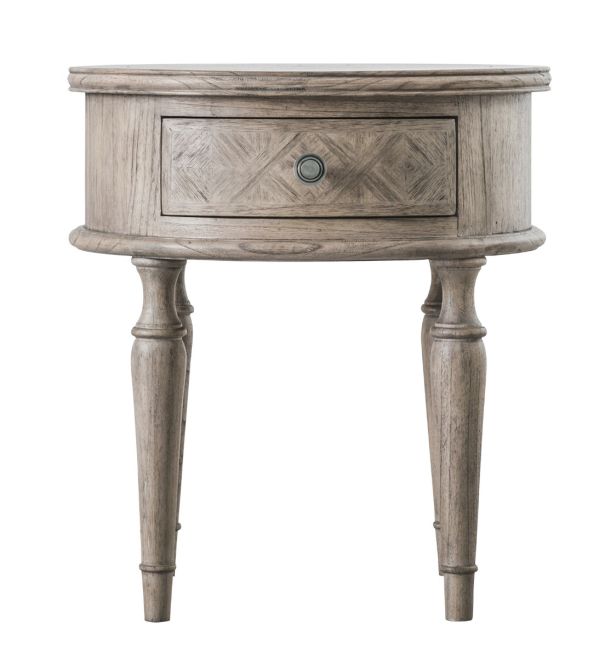 Mustique Round 1 Drawer Side Table - Style Our Home