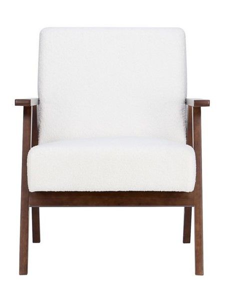 Ellwood Boucle Armchair - White & Dark Brown by Birlea | Style Our Home
