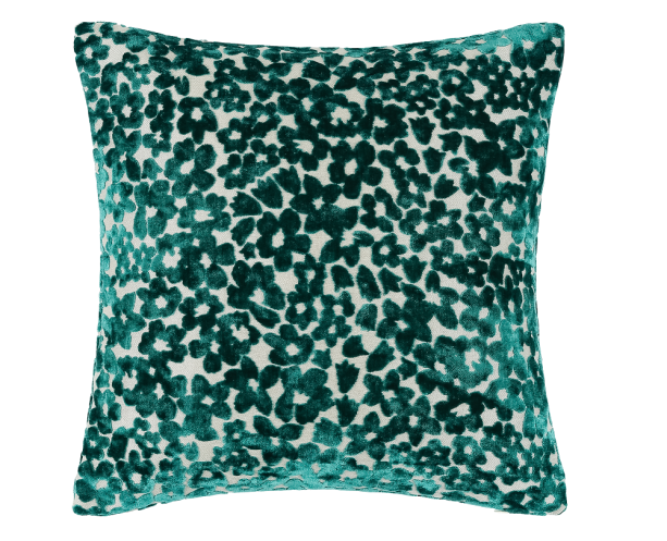 Pm Ditsy Cut Velvet Cushion Teal In by Malini | Style Our Home