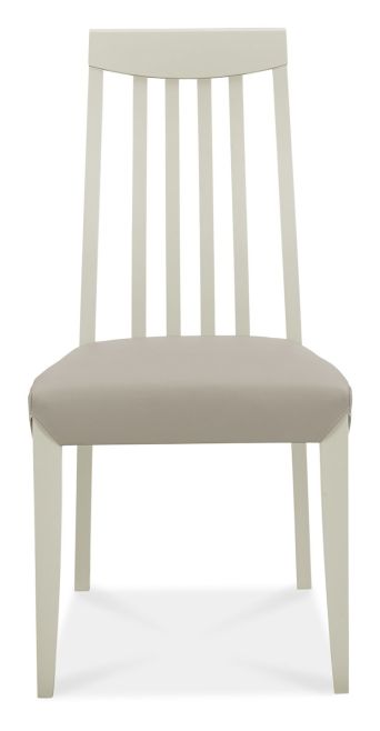 Bergen Grey Washed Oak 2-4 Seater Table & 2 Slat Back Chairs in Grey Bonded Leather by Bentley Designs | Style Our Home