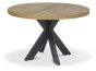 Ellipse Rustic Oak 4 Seater Table & 4 Cezanne Dark Grey Faux Leather Chairs - Black Legs by Bentley Designs | Style Our Home