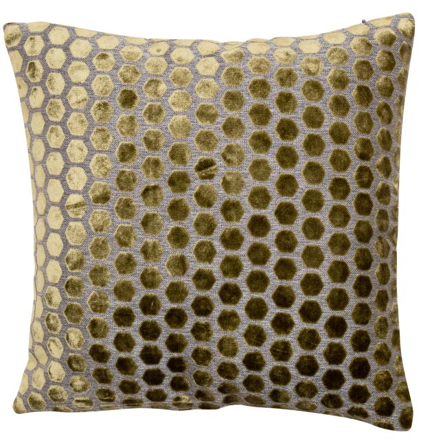 Small Hex Cut Velvet Olive Green by Malini | Style Our Home