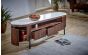 Marblestone Mango Wood Large Tv Stand With Marble Top & Metal Legs
