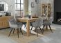 Turin Light Oak 6-8 Seater Table & 6 Dali Grey Velvet Chairs by Bentley Designs | Style Our Home