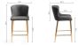 Upholstered Dark Grey Diamond Bar Stool with Gold Frame (Pair)