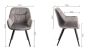 Upholstered Grey Velvet Arm Chair with Black Frame (Pair)